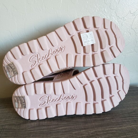 Skechers Foamies Footsteps Glam Party Rhinestone Sandals Blush Pink Sz Womens 8 - Picture 9 of 11